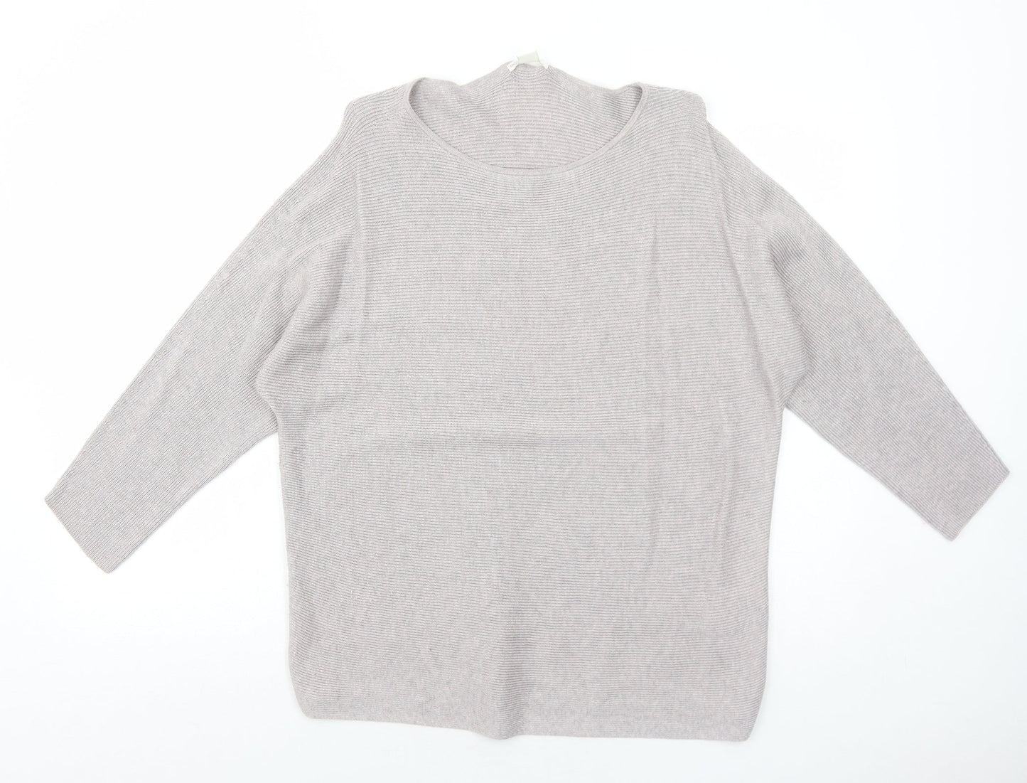 H&M Womens Purple Round Neck Viscose Pullover Jumper Size M