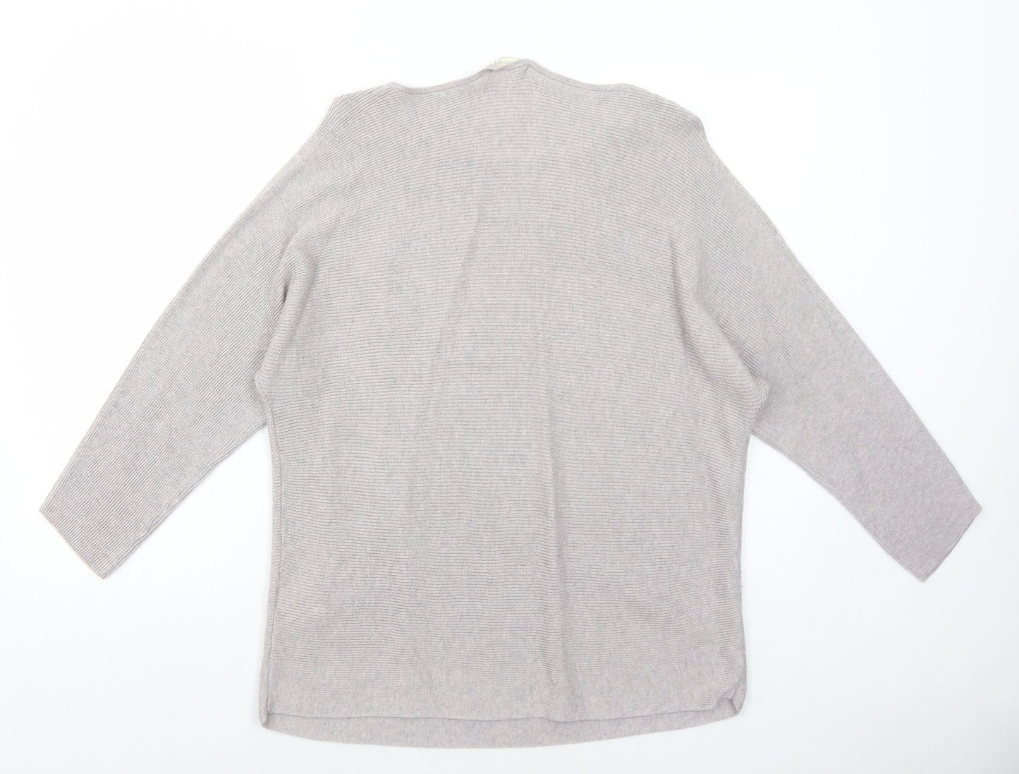 H&M Womens Purple Round Neck Viscose Pullover Jumper Size M