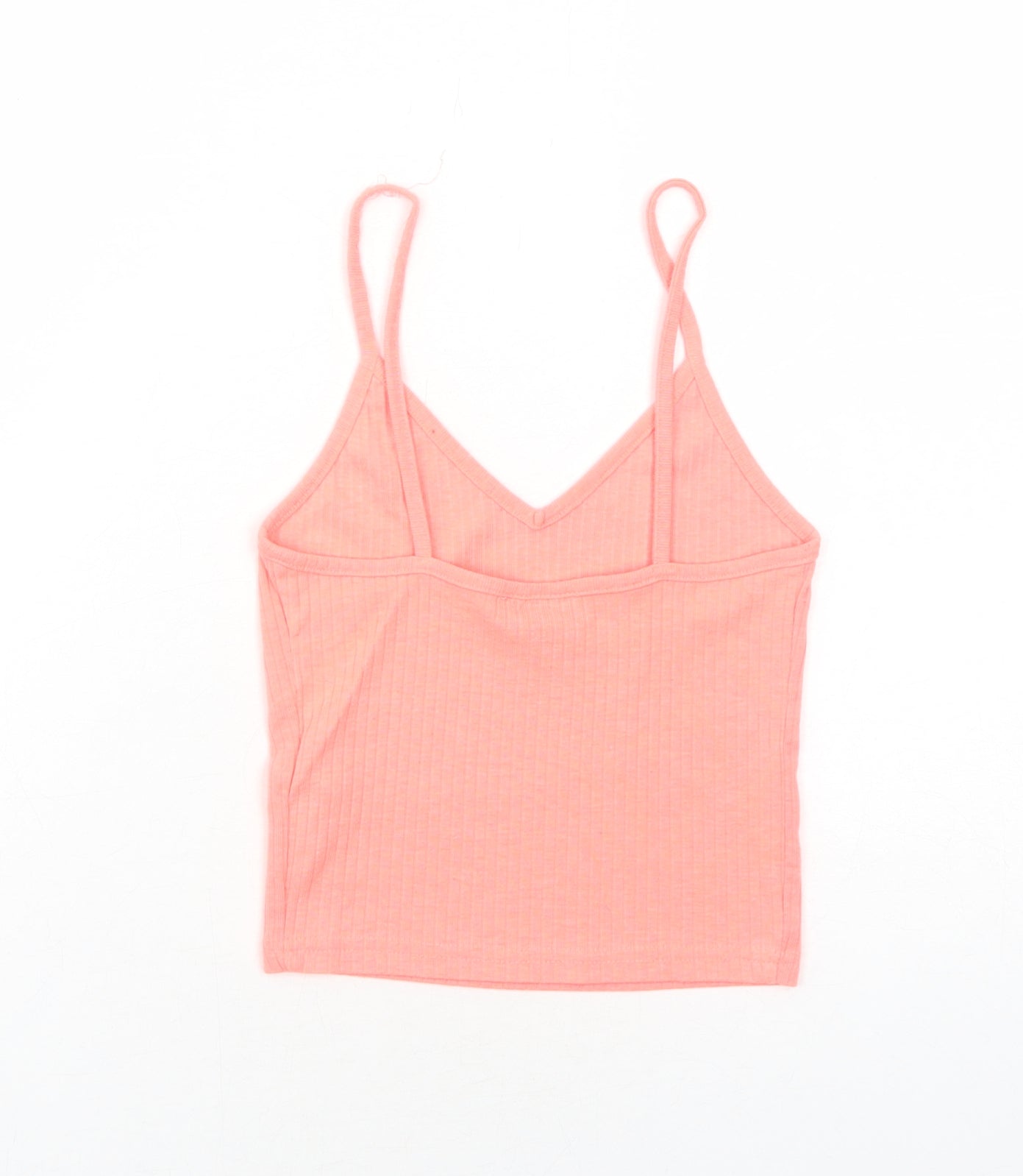 Topshop Womens Pink Polyester Basic Tank Size 6 V-Neck