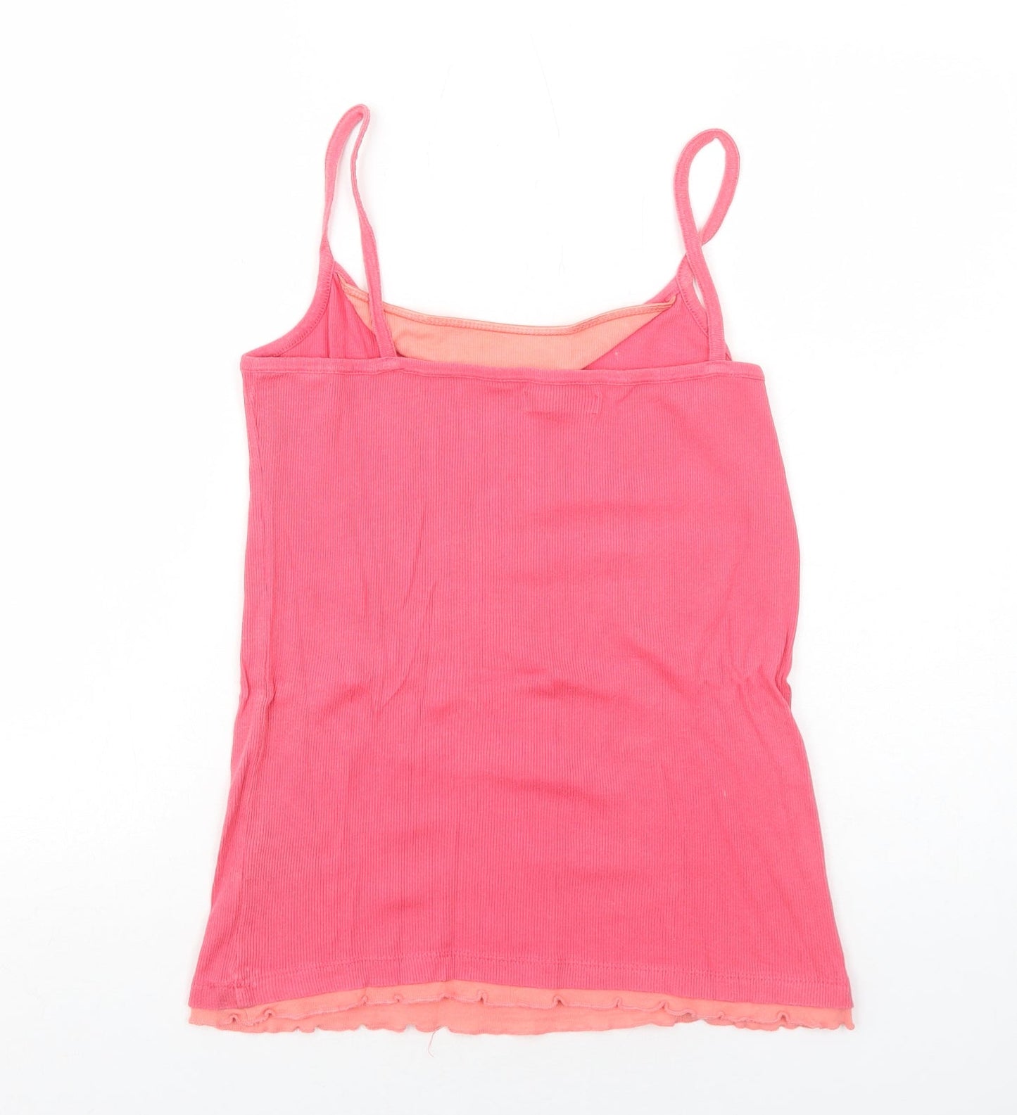 Marks and Spencer Womens Pink Cotton Basic Tank Size 16 Round Neck