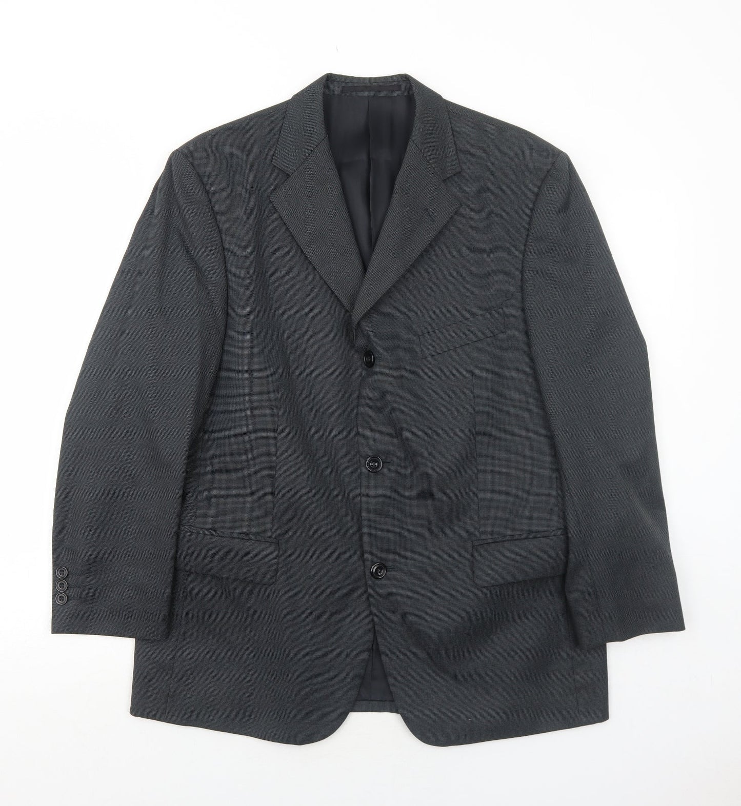 Scott & Taylor Mens Grey Polyester Jacket Suit Jacket Size 44 Regular