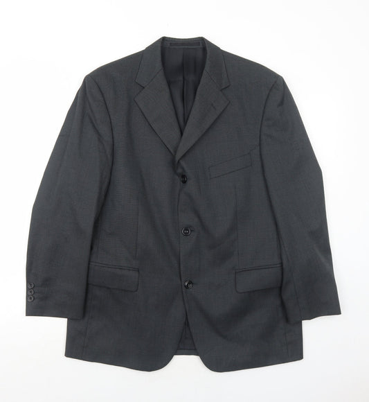 Scott & Taylor Mens Grey Polyester Jacket Suit Jacket Size 44 Regular