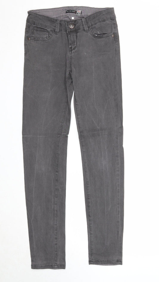 Love this style Womens Black Cotton Straight Jeans Size XS Regular Zip