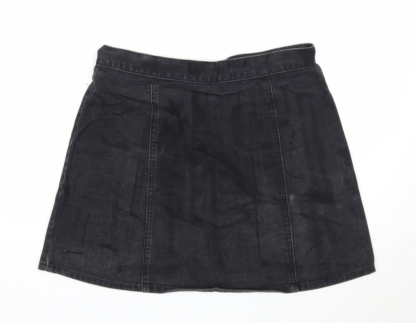 Cooperative Womens Black Cotton A-Line Skirt Size M Snap