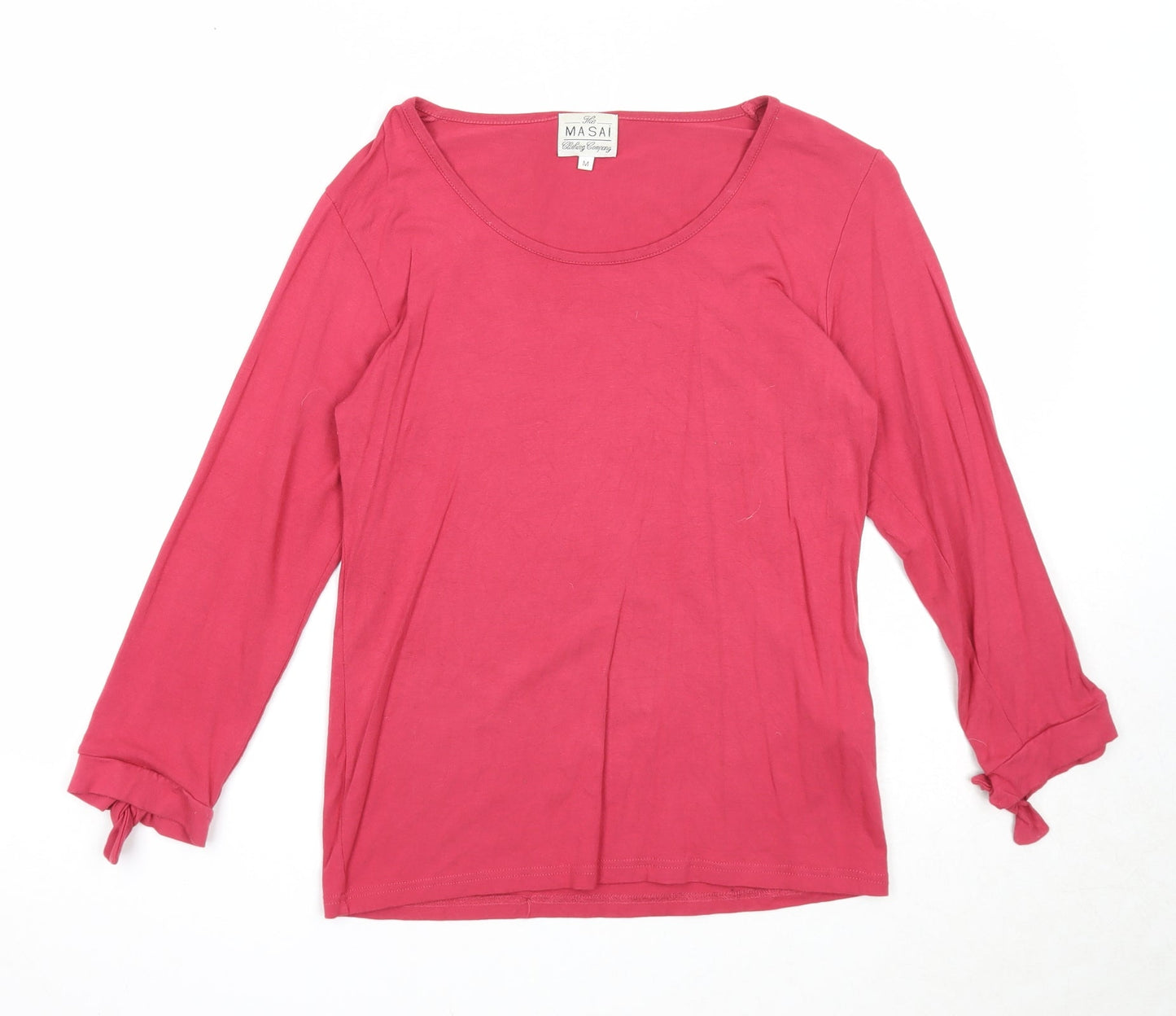 Masai Womens Pink Viscose Basic T-Shirt Size M Round Neck
