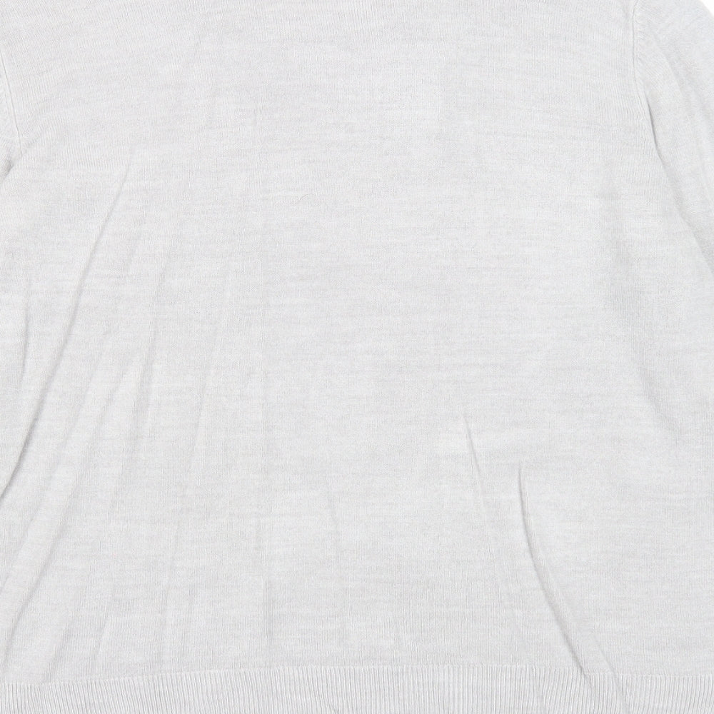 Marks and Spencer Womens Grey Round Neck Acrylic Pullover Jumper Size 16