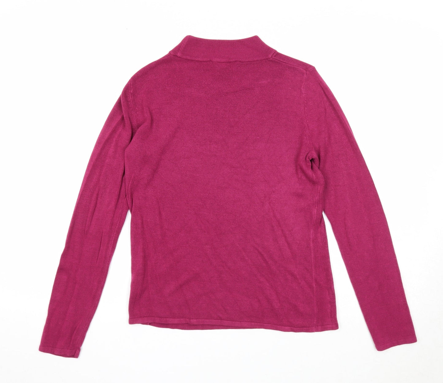 Bonmarché Womens Purple Round Neck Acrylic Pullover Jumper Size 8