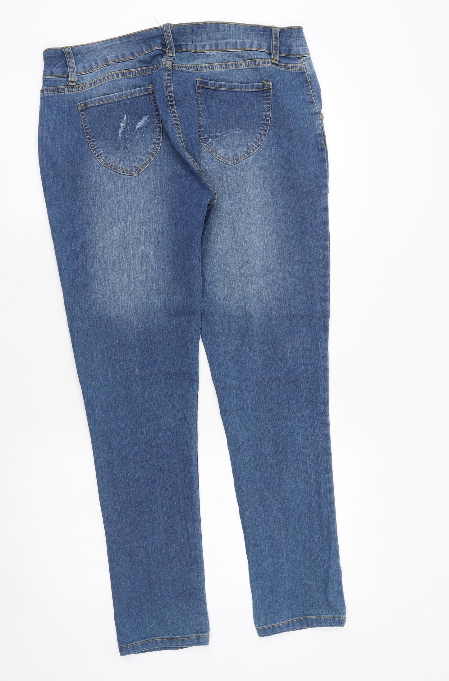 Janina Womens Blue Cotton Skinny Jeans Size 12 Regular Zip