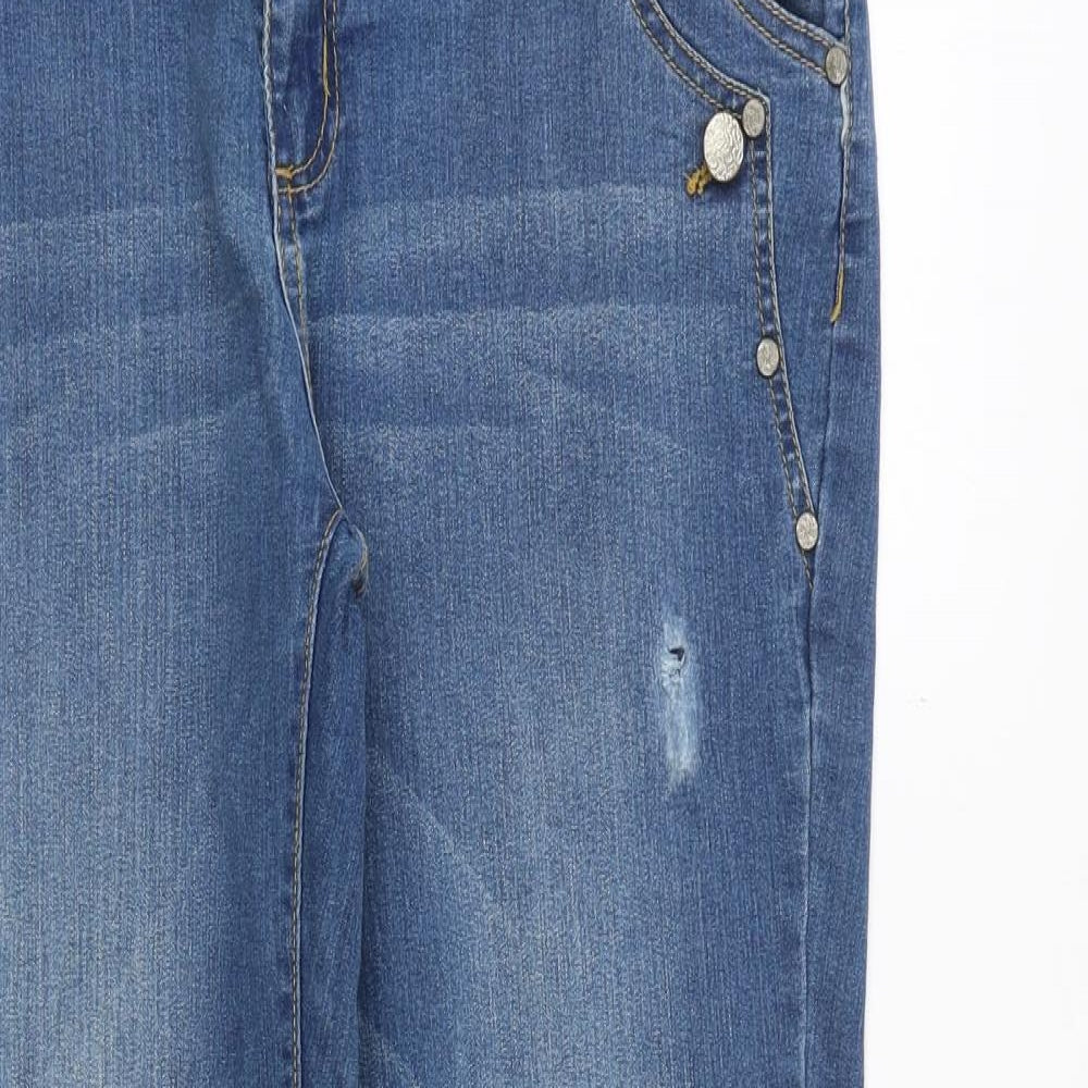 Janina Womens Blue Cotton Skinny Jeans Size 12 Regular Zip
