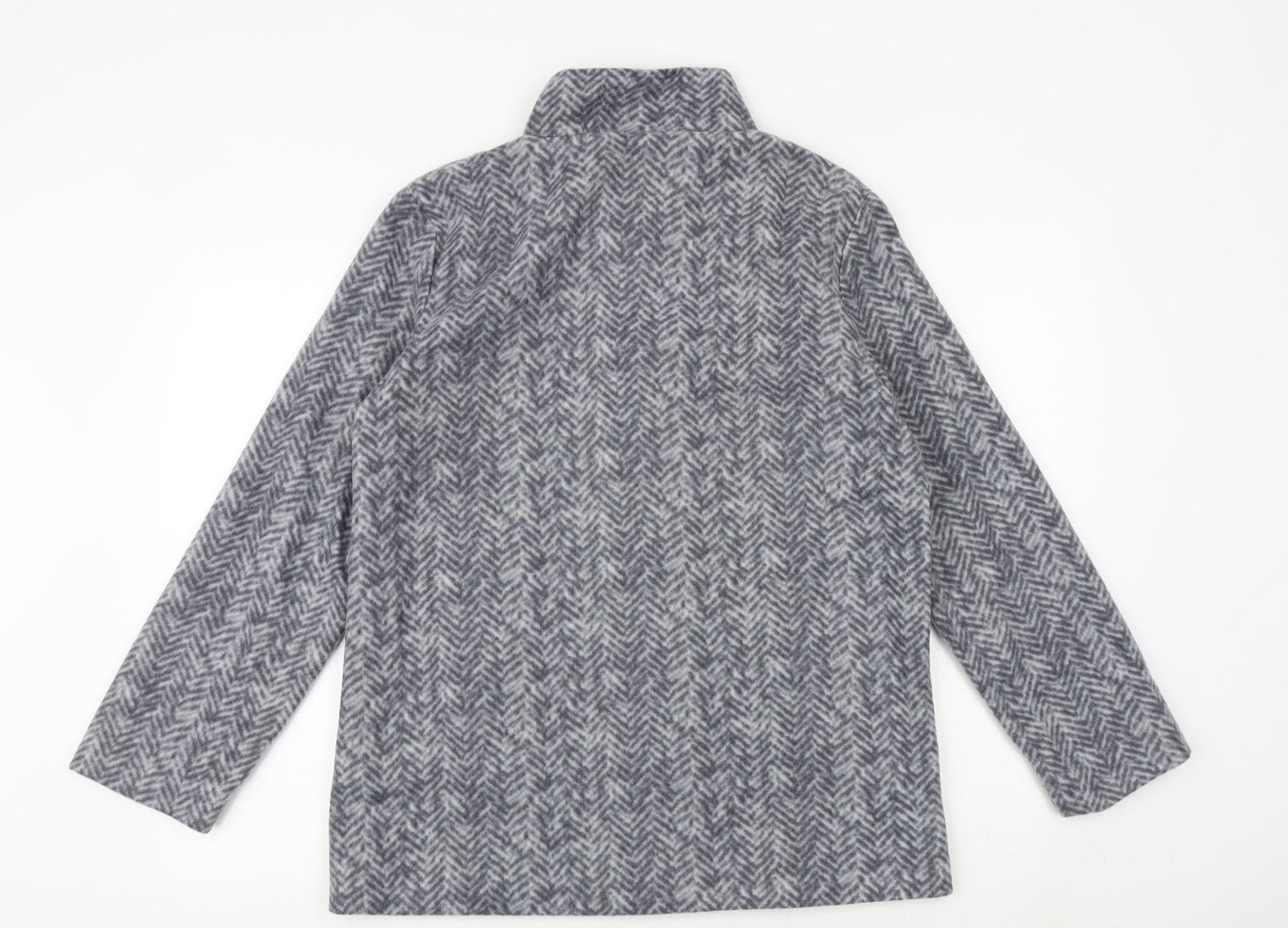 Anna De Lancay Womens Grey Herringbone Pea Coat Coat Size S Button