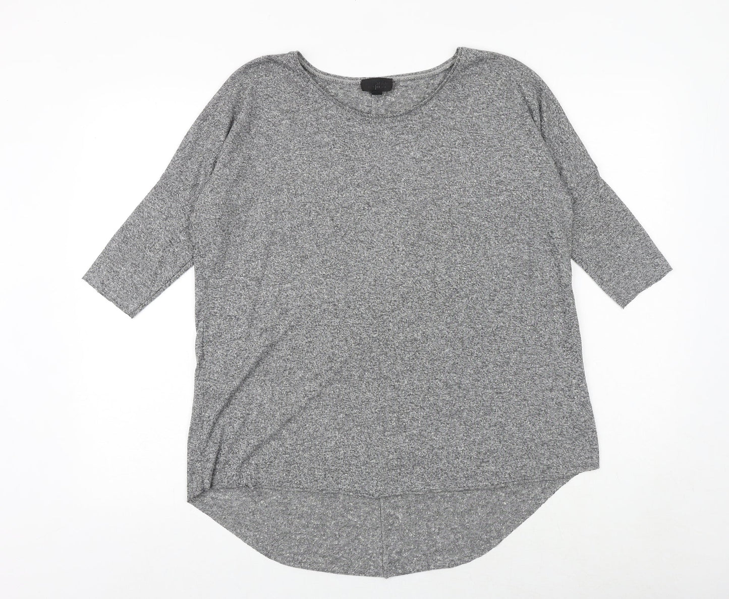 Topshop Womens Grey Viscose Basic T-Shirt Size 8 Round Neck