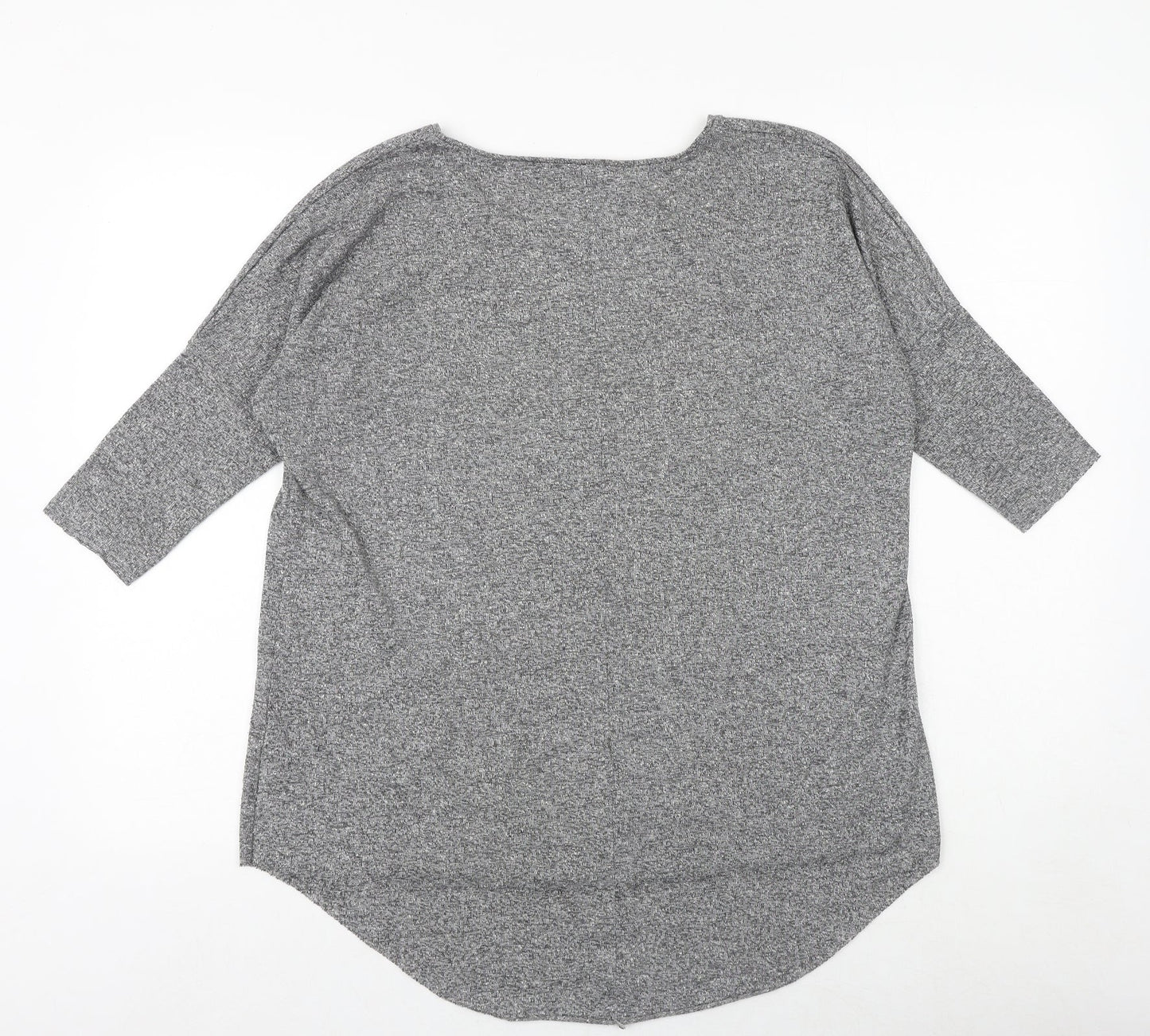 Topshop Womens Grey Viscose Basic T-Shirt Size 8 Round Neck