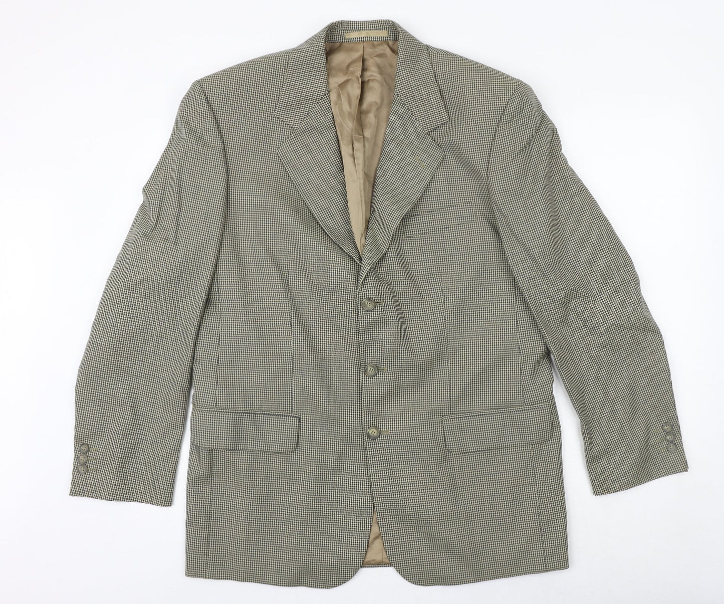 Burton Mens Brown Geometric Wool Jacket Blazer Size 40 Regular