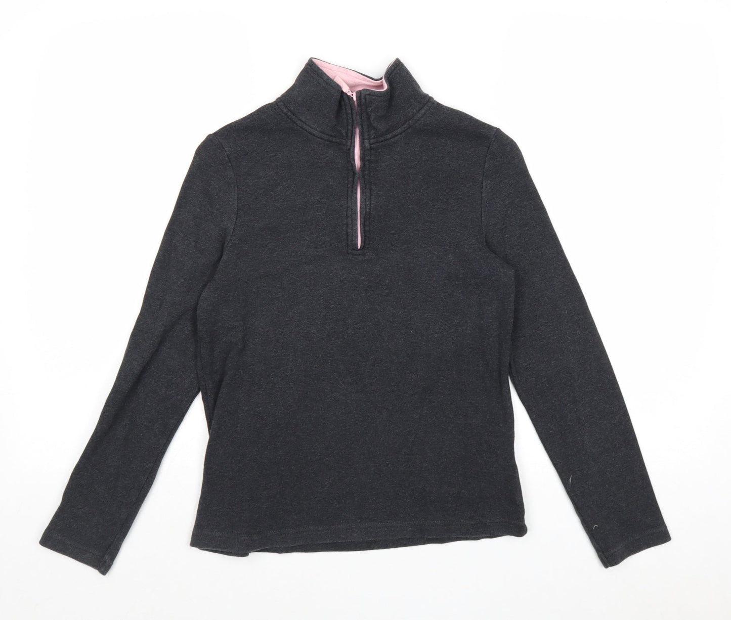 DASH Womens Grey Cotton Pullover Sweatshirt Size 10 Zip