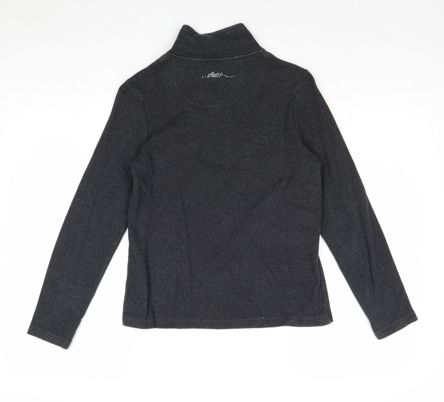 DASH Womens Grey Cotton Pullover Sweatshirt Size 10 Zip