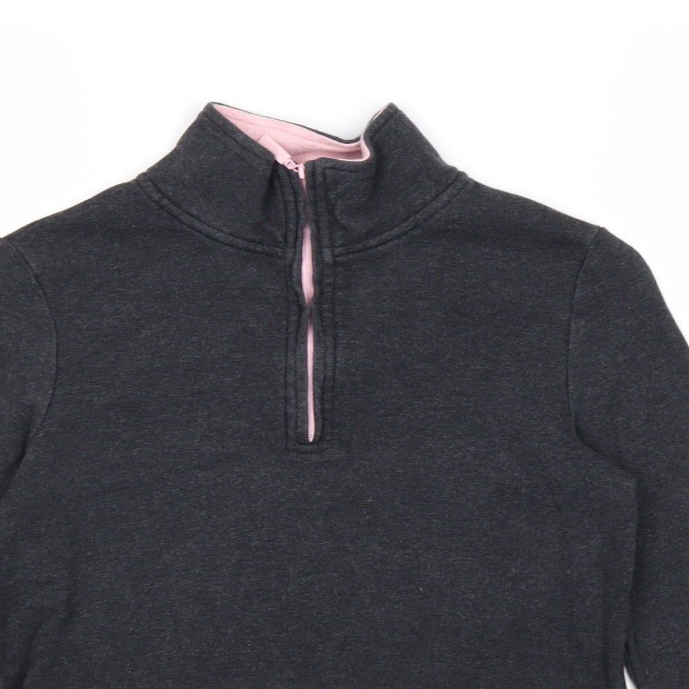DASH Womens Grey Cotton Pullover Sweatshirt Size 10 Zip