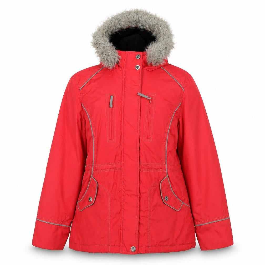Savoir Womens Red Windbreaker Jacket Size 12 Zip