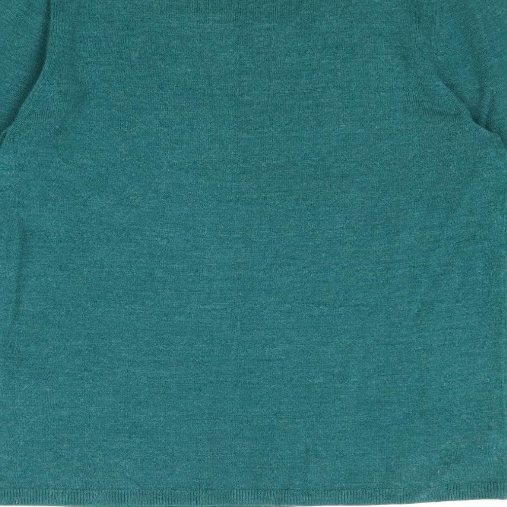 Marks and Spencer Womens Green Round Neck Acrylic Pullover Jumper Size 10