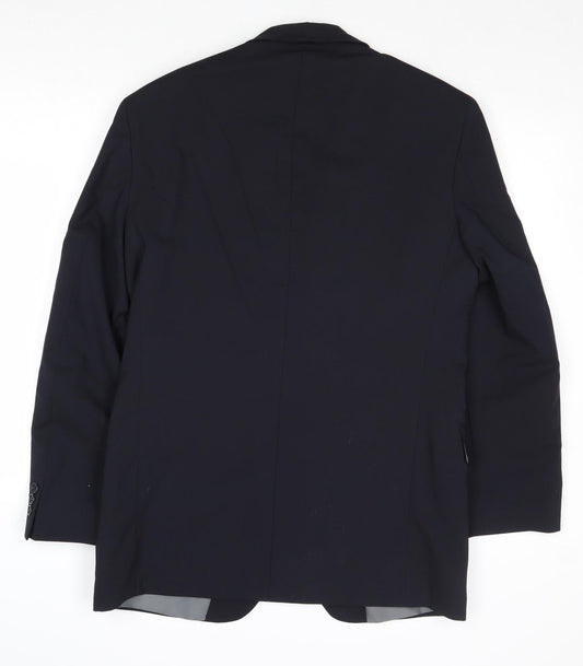 Marks and Spencer Mens Blue Polyester Jacket Suit Jacket Size 38 Regular