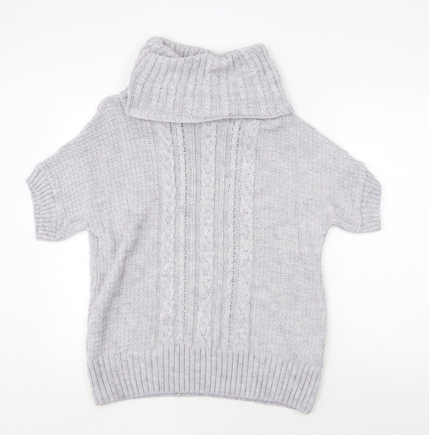 Dorothy Perkins Womens Grey Round Neck Acrylic Pullover Jumper Size 16