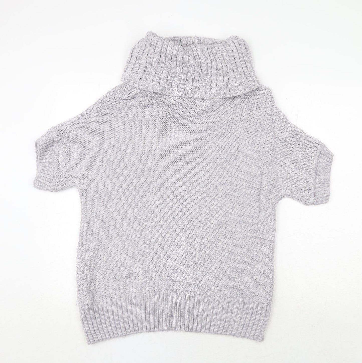 Dorothy Perkins Womens Grey Round Neck Acrylic Pullover Jumper Size 16