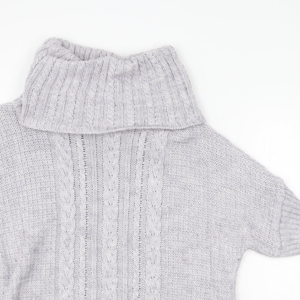 Dorothy Perkins Womens Grey Round Neck Acrylic Pullover Jumper Size 16
