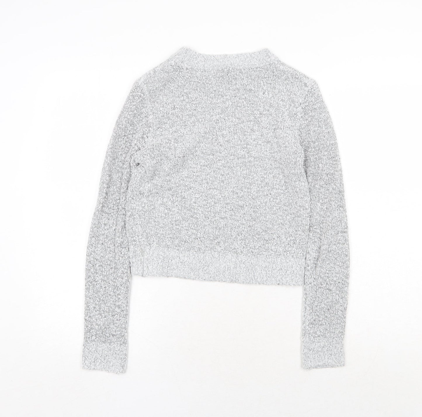 H&M Womens Grey Round Neck Acrylic Pullover Jumper Size XS