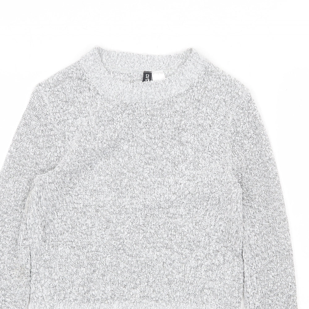 H&M Womens Grey Round Neck Acrylic Pullover Jumper Size XS