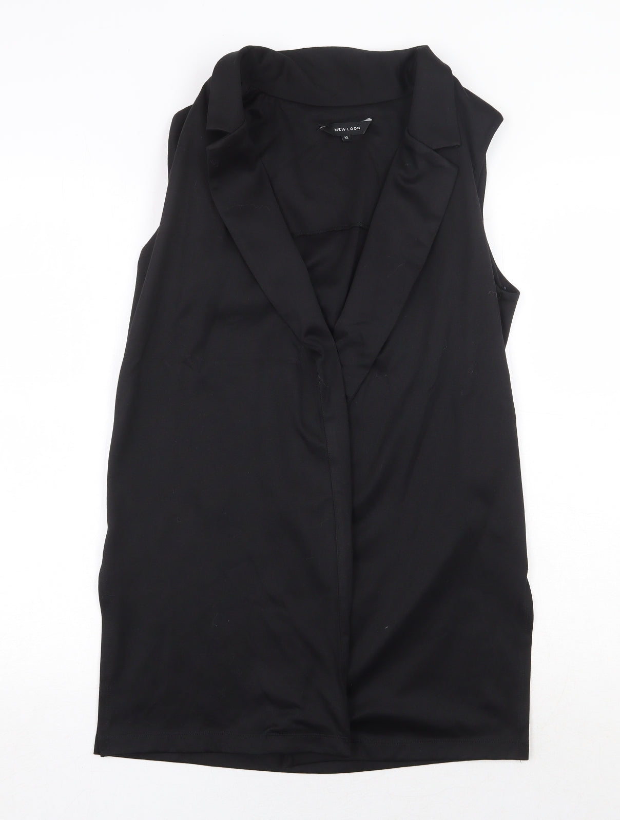 New Look Womens Black Jacket Waistcoat Size 12 - Open