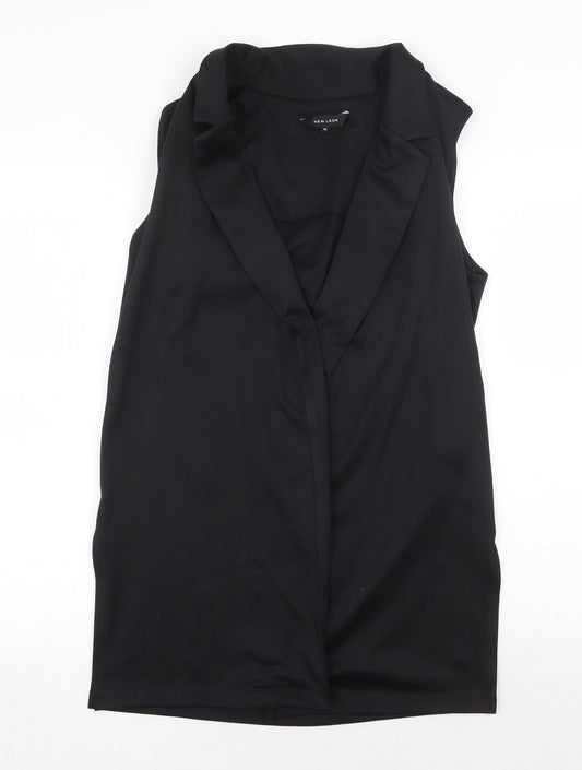 New Look Womens Black Jacket Waistcoat Size 12 - Open