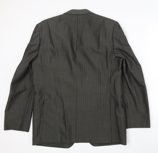 Odermark Mens Grey Striped Polyester Jacket Suit Jacket Size 42 Regular