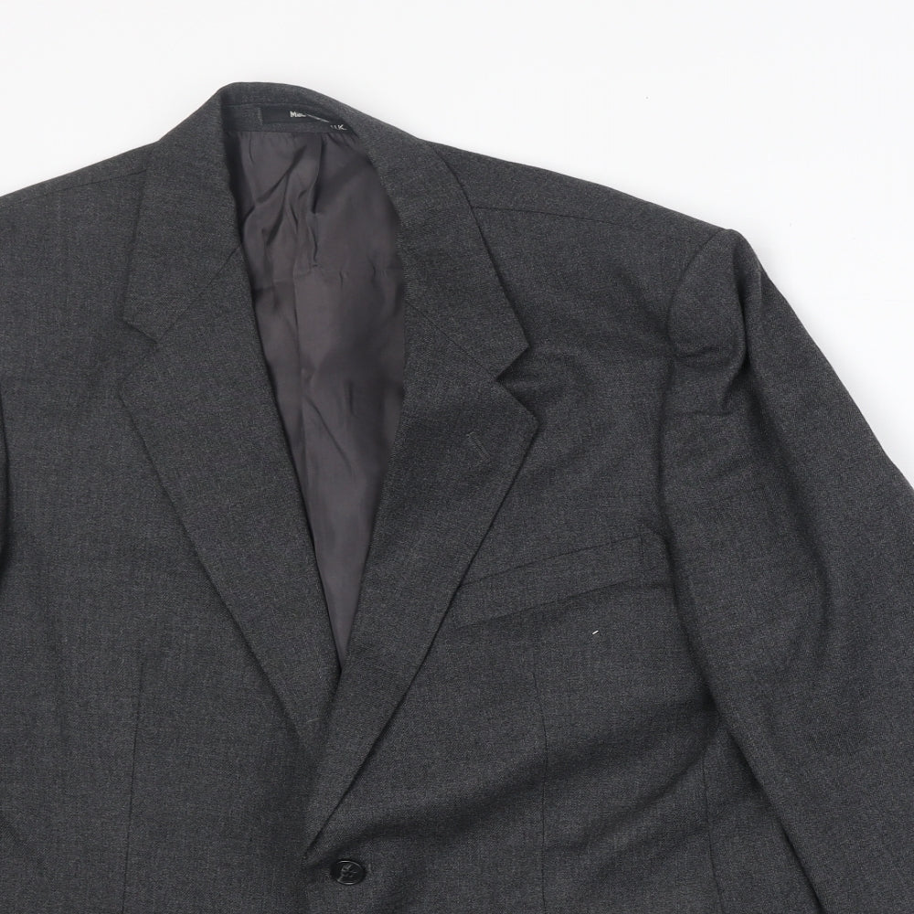 Marks and Spencer Mens Grey Polyester Jacket Suit Jacket Size 42 Regular