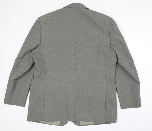 Simon Taylor Mens Beige Geometric Polyester Jacket Blazer Size 46 Regular