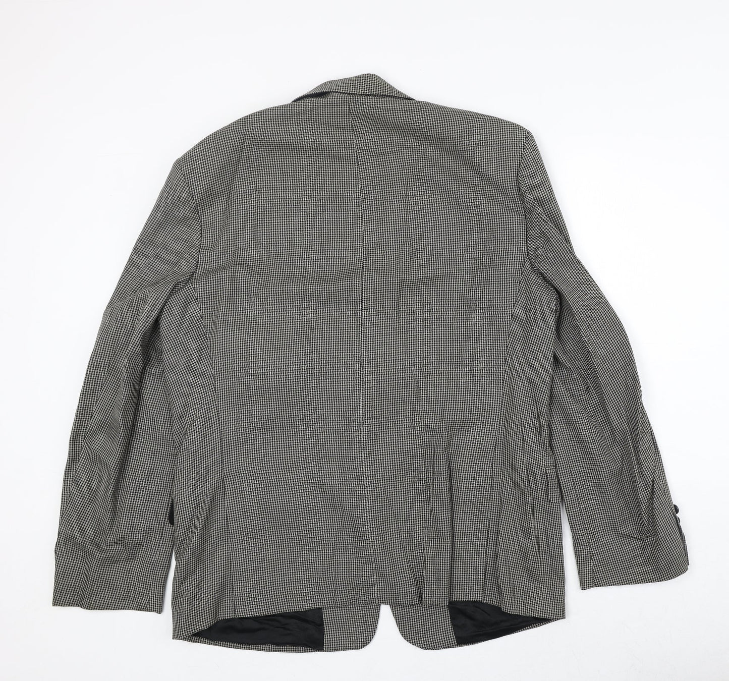 Marks and Spencer Mens Beige Geometric Wool Jacket Suit Jacket Size 44 Regular