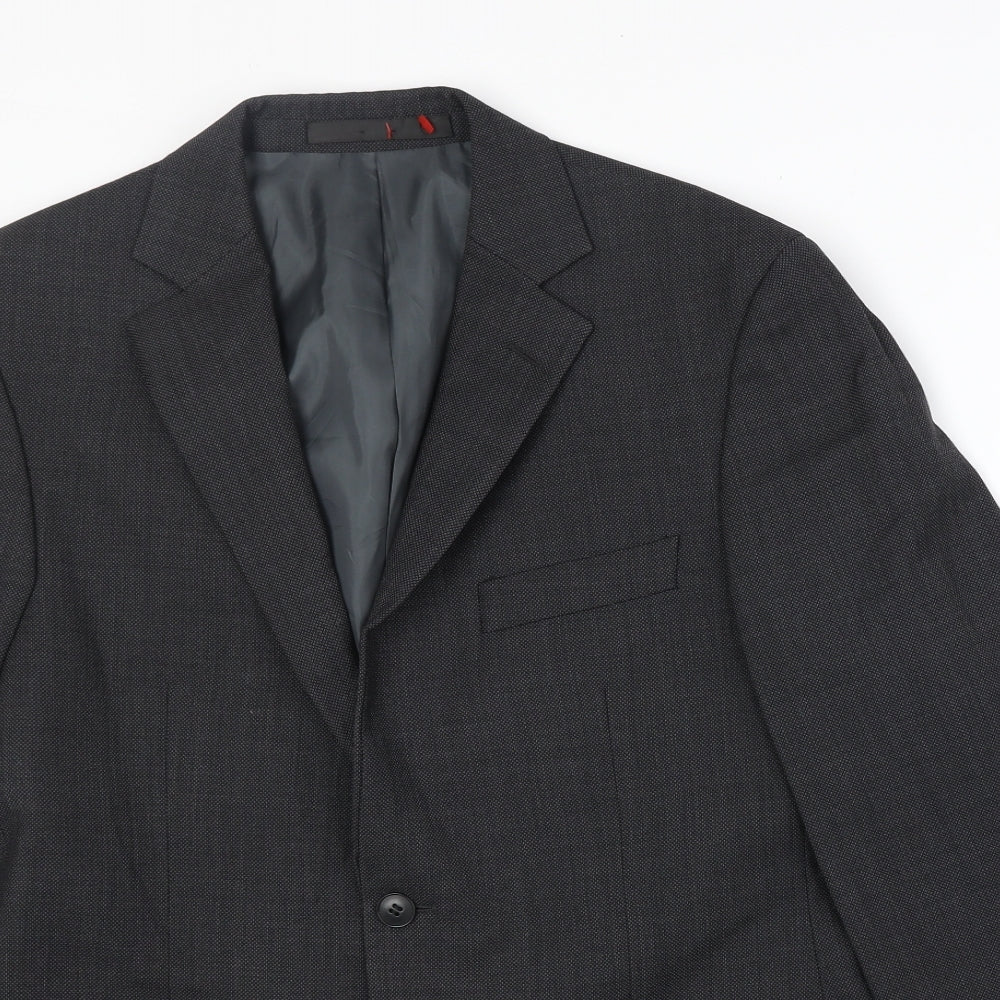 Marks and Spencer Mens Grey Polyester Jacket Suit Jacket Size 38 Regular