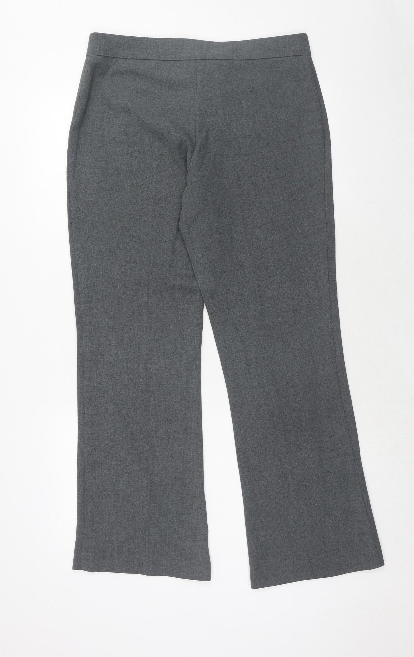Marks and Spencer Womens Grey Polyester Dress Pants Trousers Size 12 Regular Hook & Eye