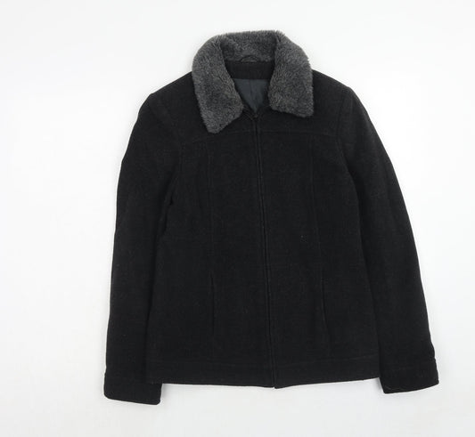 Dorothy Perkins Womens Black Jacket Size 10 Zip