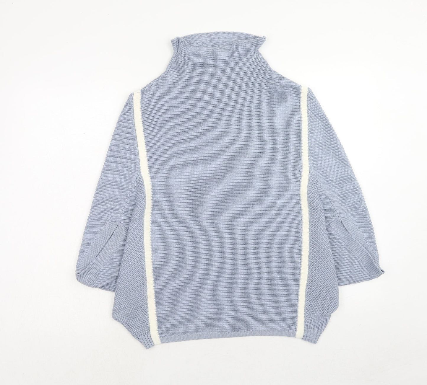 RMK Womens Blue High Neck Acrylic Pullover Jumper Size M
