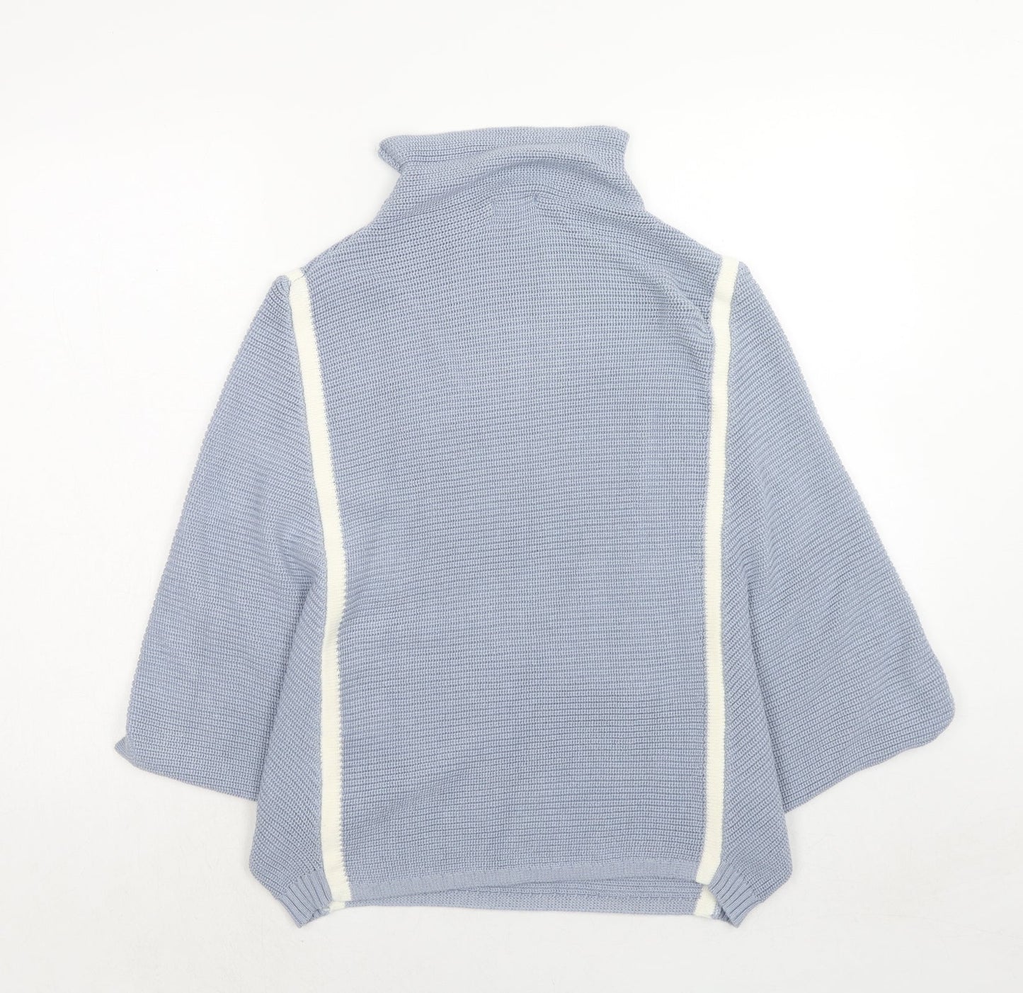 RMK Womens Blue High Neck Acrylic Pullover Jumper Size M