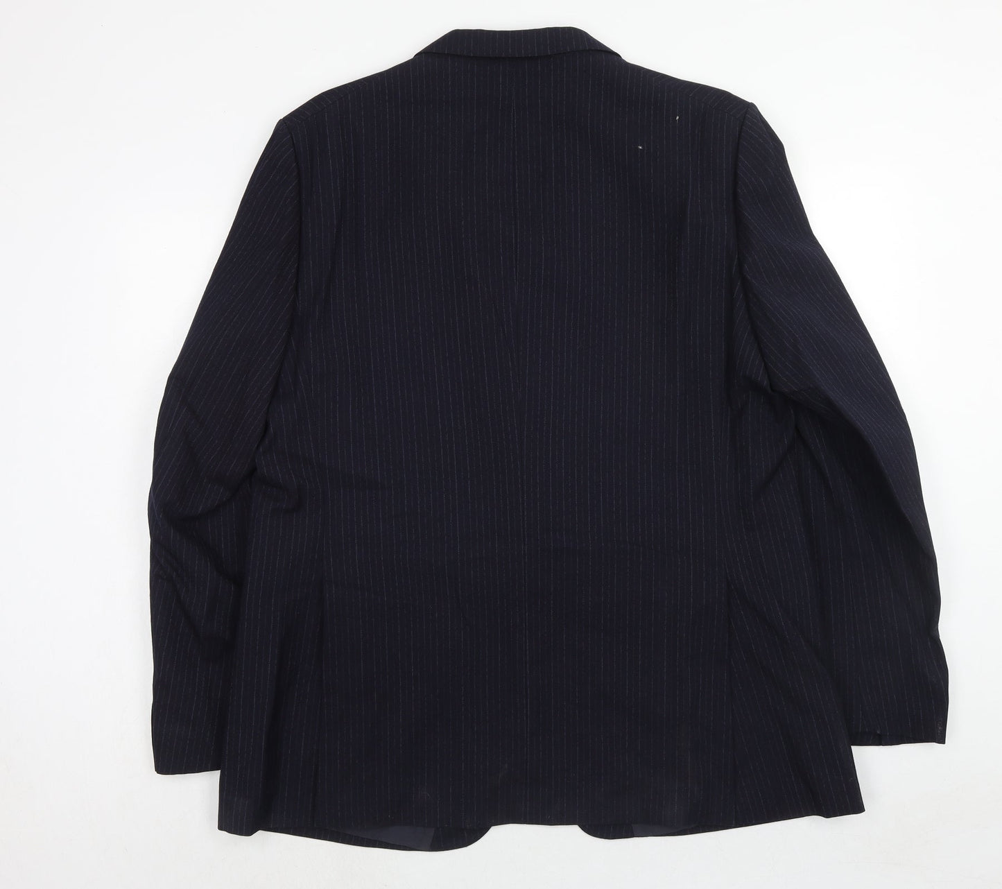 Varteks Mens Blue Striped Wool Jacket Suit Jacket Size 44 Regular