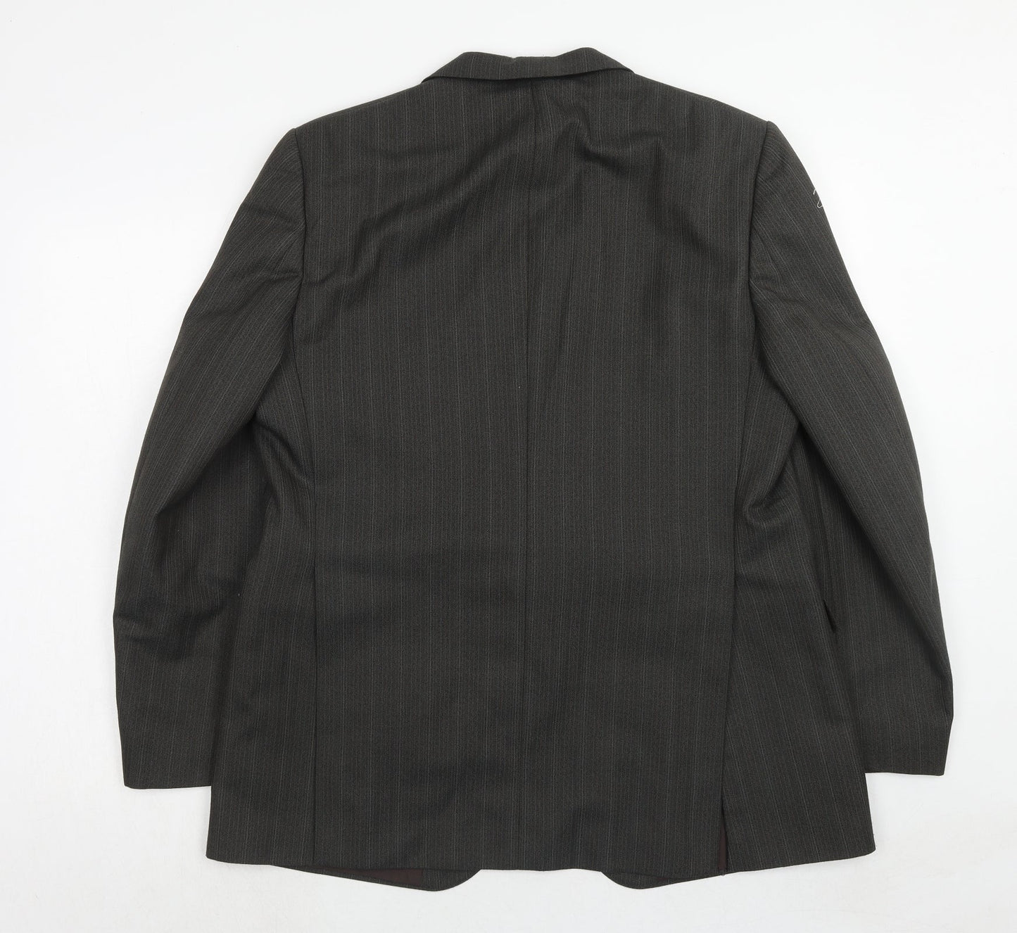 Westbury Mens Grey Striped Polyester Jacket Suit Jacket Size 44 Regular