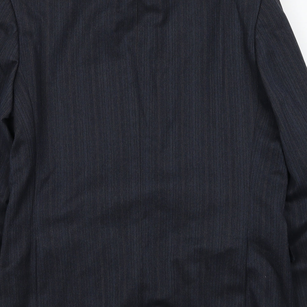 Marks and Spencer Mens Grey Striped Polyester Jacket Suit Jacket Size 40 Regular