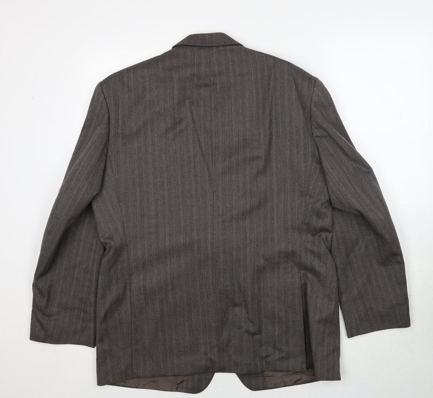 Marks and Spencer Mens Brown Striped Polyester Jacket Suit Jacket Size 44 Regular