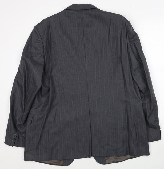 Dunn&Co. Mens Grey Striped Wool Jacket Suit Jacket Size 42 Regular