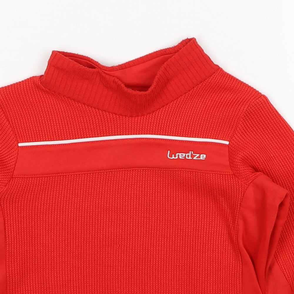 DECATHLON Boys Red Acrylic Pullover Sweatshirt Size 6 Years Pullover