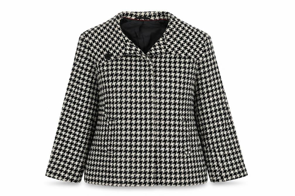 Mackays Black Geometric Jacket Size 12 Button