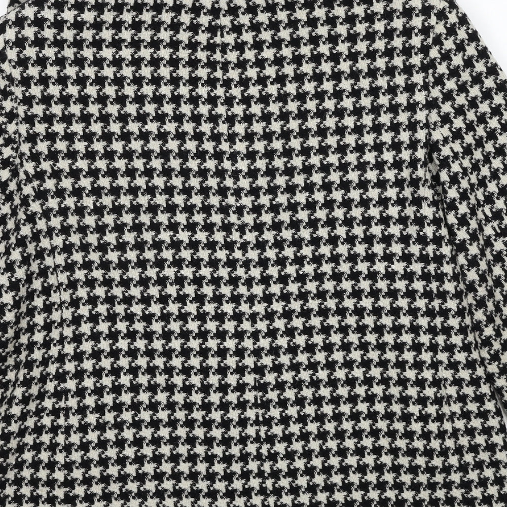 Mackays Womens Black Geometric Jacket Size 12 Button