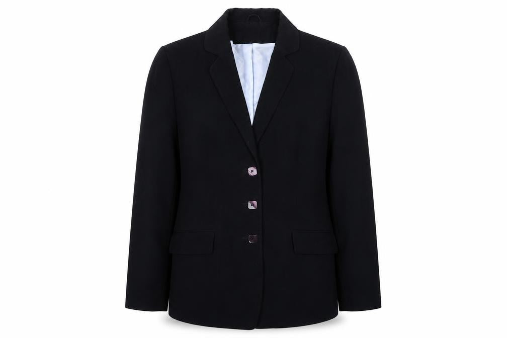 Essence Womens Black Polyester Jacket Blazer Size 16 Button