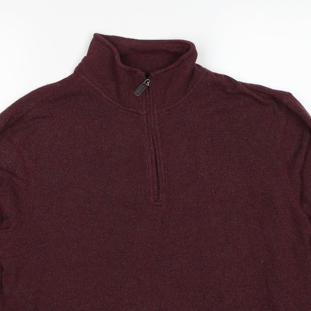 Hudson River Mens Red Geometric Cotton Pullover Sweatshirt Size M