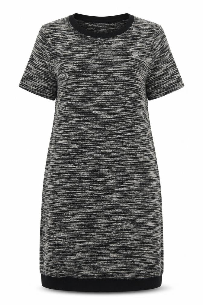 Marks and Spencer Womens Black Geometric Polyester A-Line Size 12 Round Neck Pullover